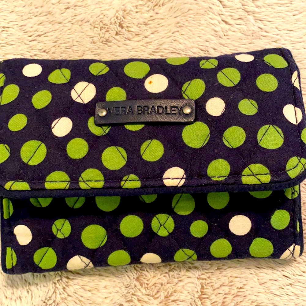 Women’s Vera Bradley wallet, blue with green/white